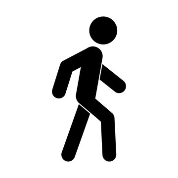 Walk icon. A person walking or walk sign flat icon for apps and websites