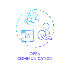 Fototapeta premium 2D gradient icon open communication concept, isolated vector, illustration representing parenting children with health issues.