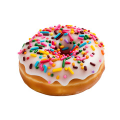 A Donut on a white background isolated PNG