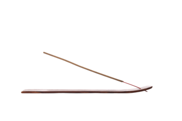 PNG, Incense stick in wooden stand, isolated on white background