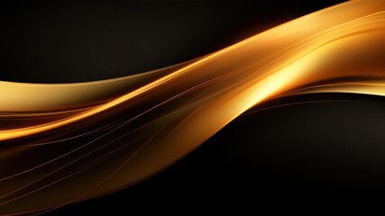 Abstract gold wave on black background. Vector illustration for your design.