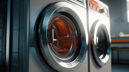 Fototapeta na wymiar washing machine in a laundry