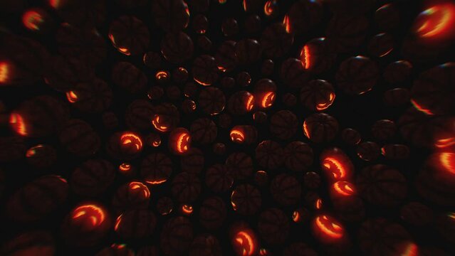 Halloween Theme Animation Video with Pumpkin. Happy halloween party theme. halloween jack o lantern. halloween pumpkin in the dark.