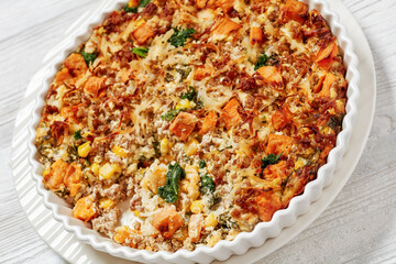 Sausage Hash Brown Breakfast Casserole, top view