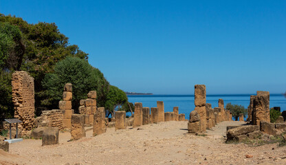 Ruins of the Roman Archeological Park of Tipaza ( Tipasa ), Algeria.