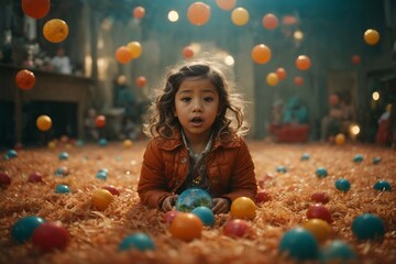 Fototapeta premium A hidden toy or treat, and capture their genuine surprise and wonder