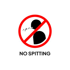 A warning sign that prohibits spitting