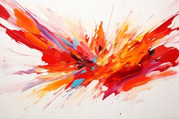 Fiery Energetic Burst in Vibrant Abstract Composition on white background.