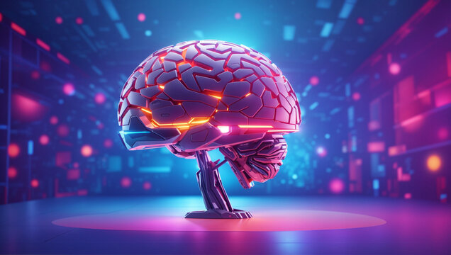 human brain colourfull image illustration ai image