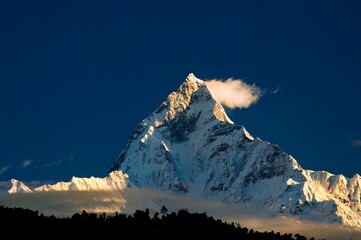 Nepal, snowy mountains, Himalayas, snowy mountains in morning light