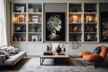 Plan an art-inspired interior with gallery walls and creative storage solutions