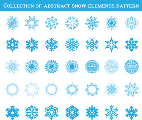 collection of abstract snow elements pattern