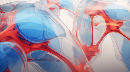 Paint abstract liquid texture background red blue