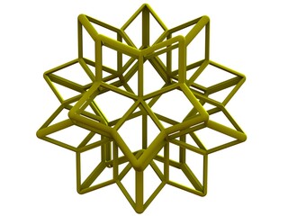 Wireframe Shape Rhombic Hexecontahedron 3D print model - obrazy, fototapety, plakaty