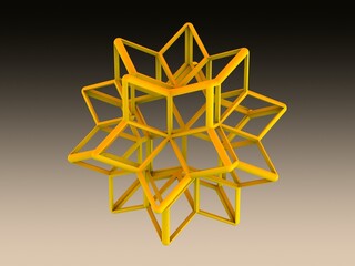 Wireframe Shape Rhombic Hexecontahedron 3D print model - obrazy, fototapety, plakaty