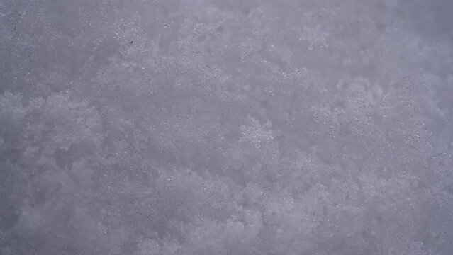 マクロ映像：冬のキラキラした雪	
