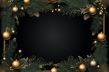 Fototapeta na wymiar christmas background with christmas tree balls leaf