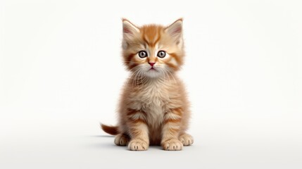 Obraz premium Kitten on a white background