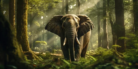 Foto op Aluminium A picture big elephant in wildlife, AI Generative © Horsi