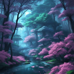 scene of a fantasy forest