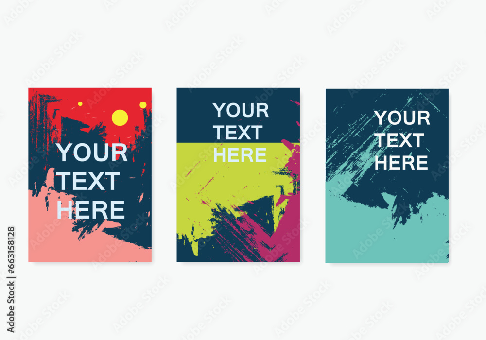 Fototapete modern graphics for hipsters. paint background with dynamic frame. vector frame element for design c