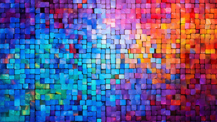 Abstract background of colorful squares.