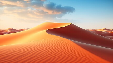 Fototapeta na wymiar Desert with magical sands and dunes as inspiration for exotic adventures in dry climates.