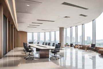 Modern spacious and bright office conference room