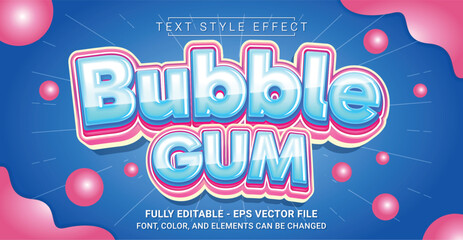 Bubblegum Text Style Effect. Editable Graphic Text Template.