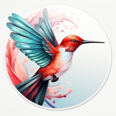 Hummingbird clipart on white background.