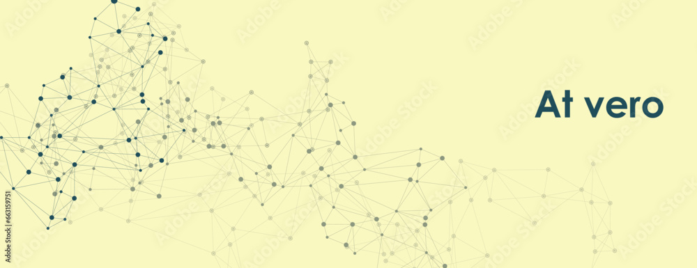 Poster Abstract connect dots and lines on yellow background. Science and technology vector illustration