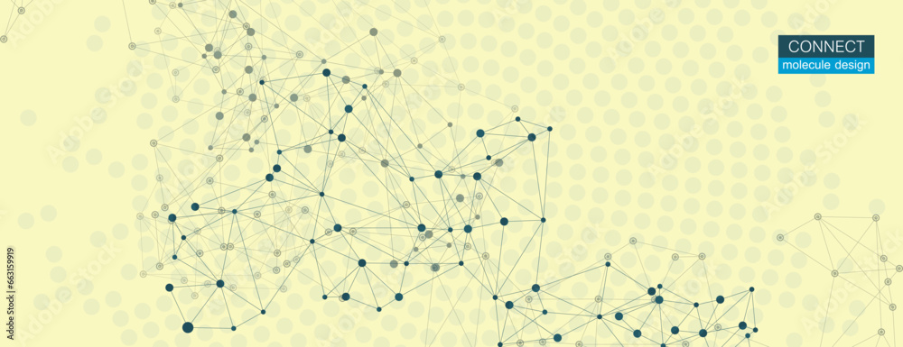 Aufkleber business network design. abstract pattern texture. connection dots and lines on yellow background. s