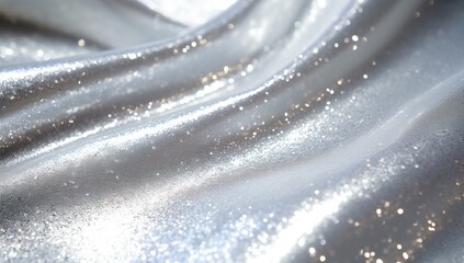 Silver fabric with sparkles background.