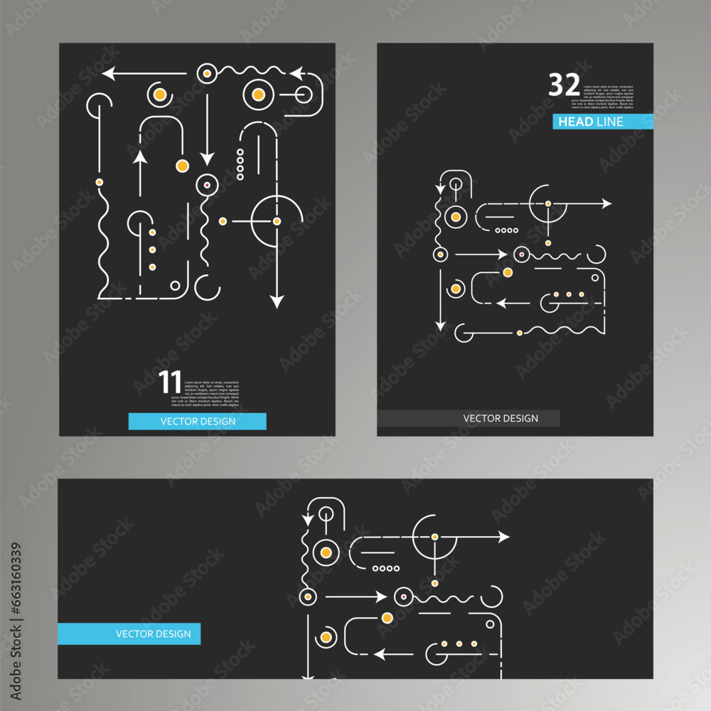 Poster vector circuit for communication technology background concept