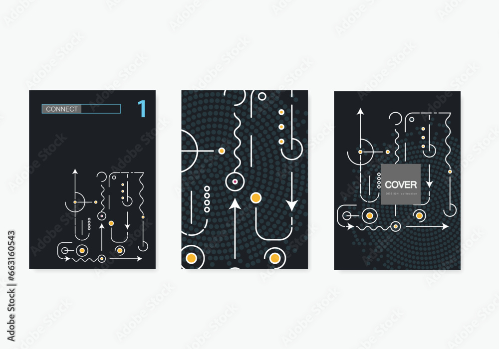 Poster abstract geometric technological background. vector creative design