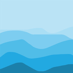 Water Wave Background Design, Abstract Vector Blue Ocean Walpaper Template