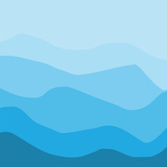 Water Wave Background Design, Abstract Vector Blue Ocean Walpaper Template