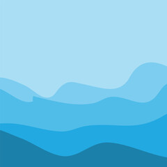 Water Wave Background Design, Abstract Vector Blue Ocean Walpaper Template