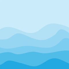 Water Wave Background Design, Abstract Vector Blue Ocean Walpaper Template