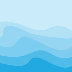 Water Wave Background Design, Abstract Vector Blue Ocean Walpaper Template