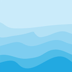 Water Wave Background Design, Abstract Vector Blue Ocean Walpaper Template
