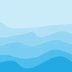 Fototapeten Water Wave Background Design, Abstract Vector Blue Ocean Walpaper Template © Arya19