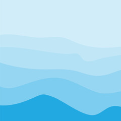 Water Wave Background Design, Abstract Vector Blue Ocean Walpaper Template