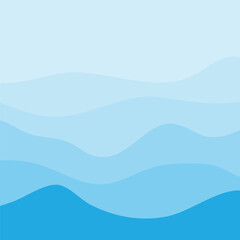 Water Wave Background Design, Abstract Vector Blue Ocean Walpaper Template