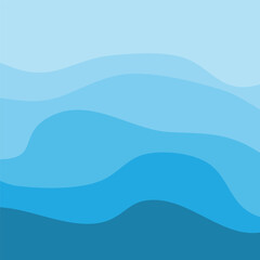 Water Wave Background Design, Abstract Vector Blue Ocean Walpaper Template
