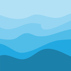 Water Wave Background Design, Abstract Vector Blue Ocean Walpaper Template