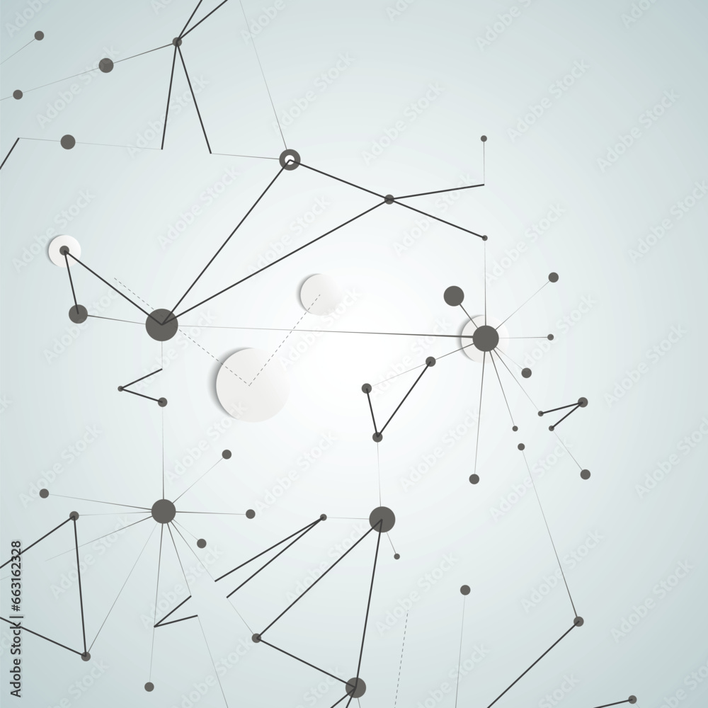 Leinwandbilder vector connect lines and dots. plexus background. banner template for technology