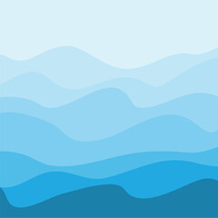 Fototapeta premium Water Wave Background Design, Abstract Vector Blue Ocean Walpaper Template