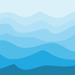 Water Wave Background Design, Abstract Vector Blue Ocean Walpaper Template