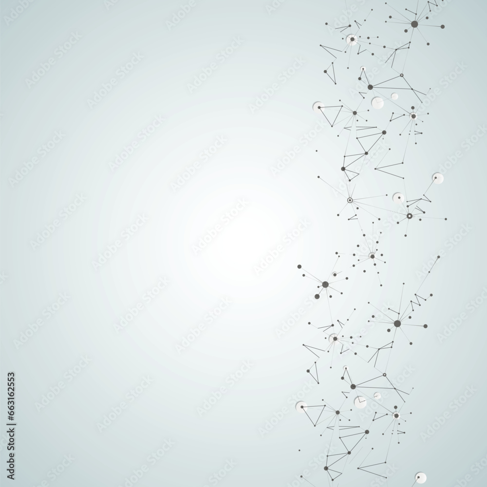 Fototapete abstract design with geometric connect. molecules creative graphic shapes. vector dna element